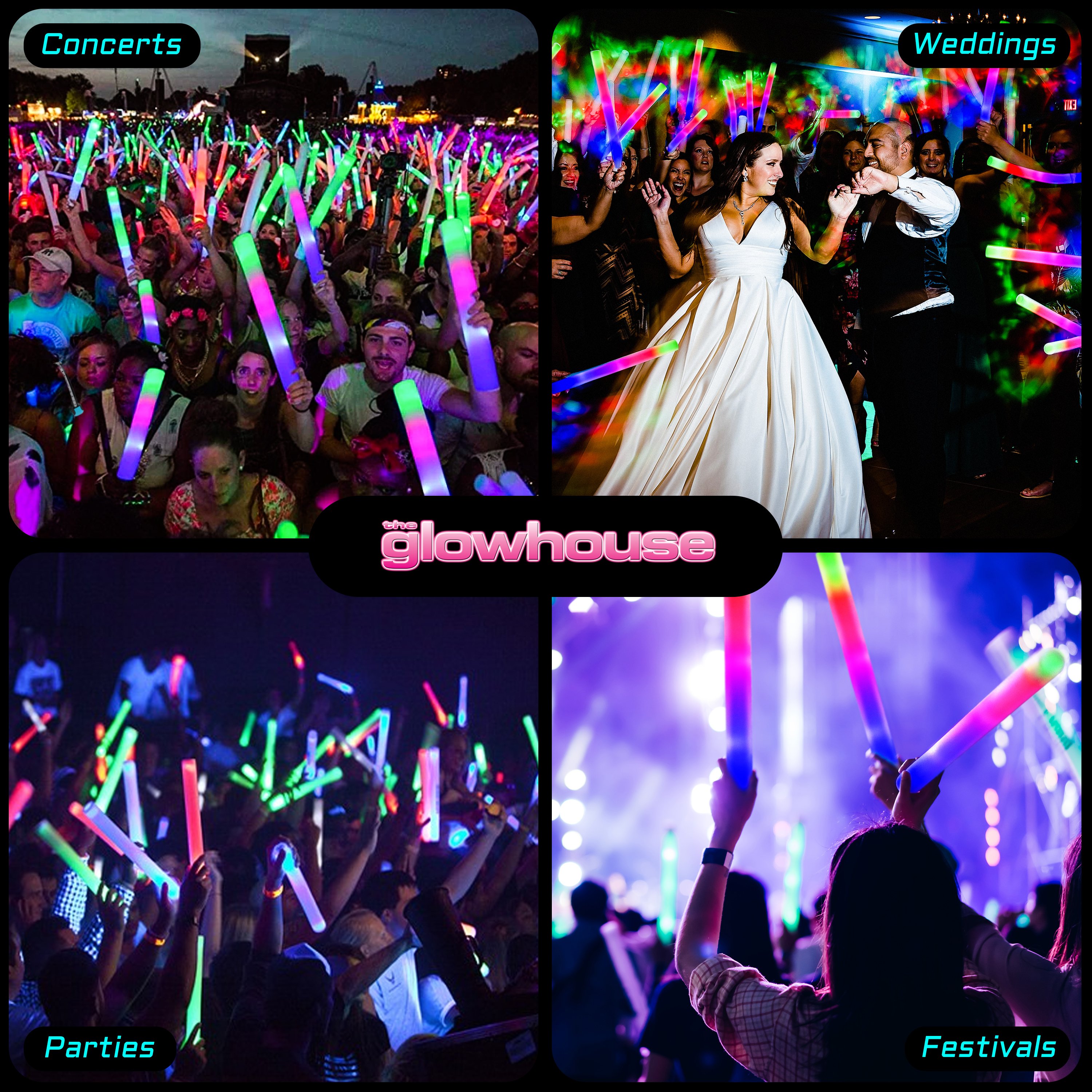 Foam Glow Sticks Light up Sticks Party Favor Flashing Glow in The