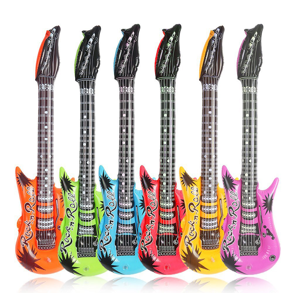 Set of 4 Neon Inflatable Guitars-