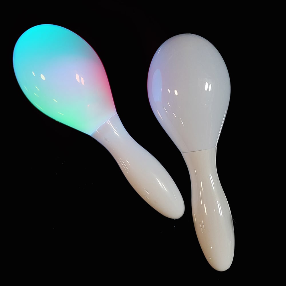 1X Flashing Multi Color LED Maracas Light Up Neon Sensory Toy Shaking S6P9 
