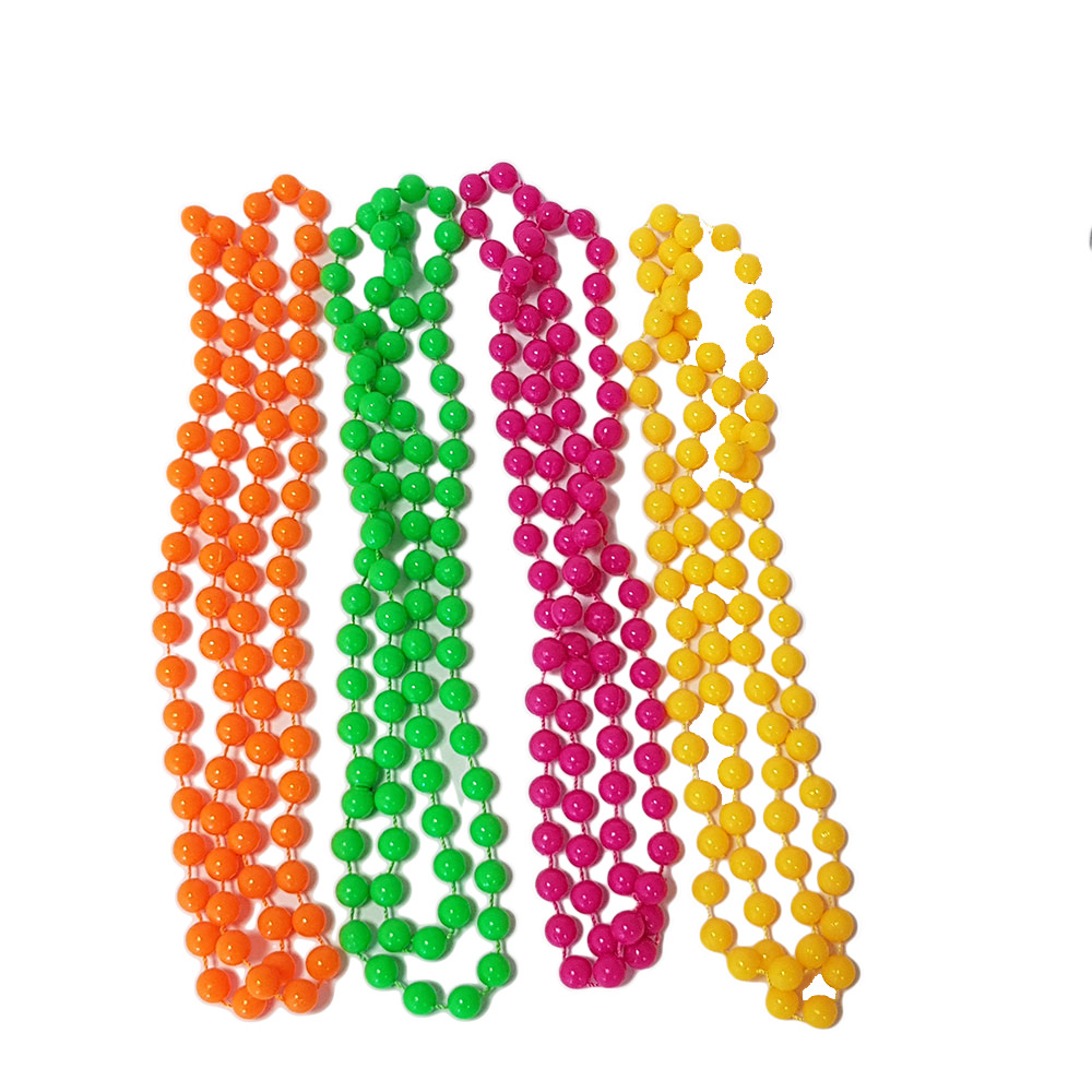 Pack of 4 Neon Beaded Necklace-