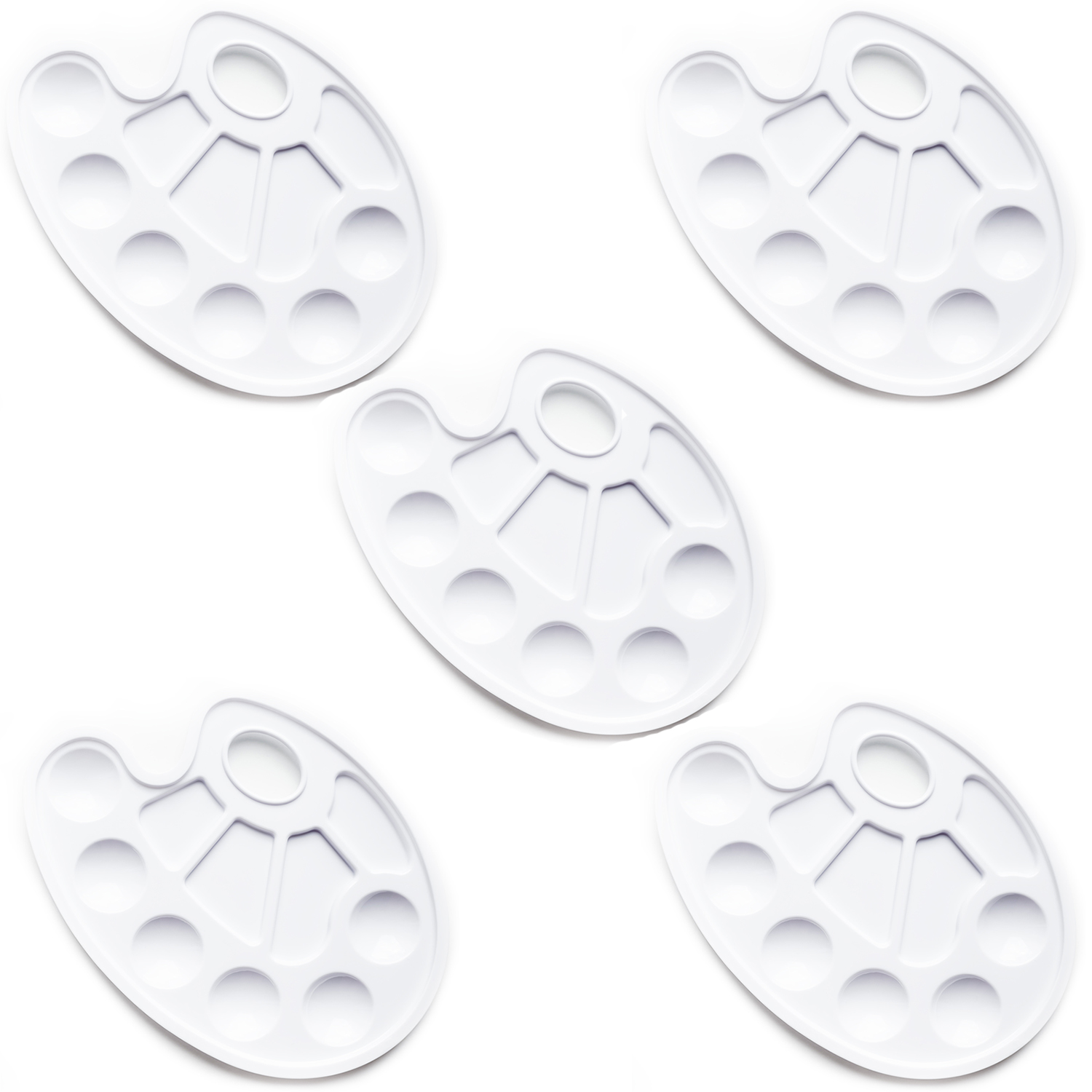 Oval Paint Palette Tray 5 Pack-