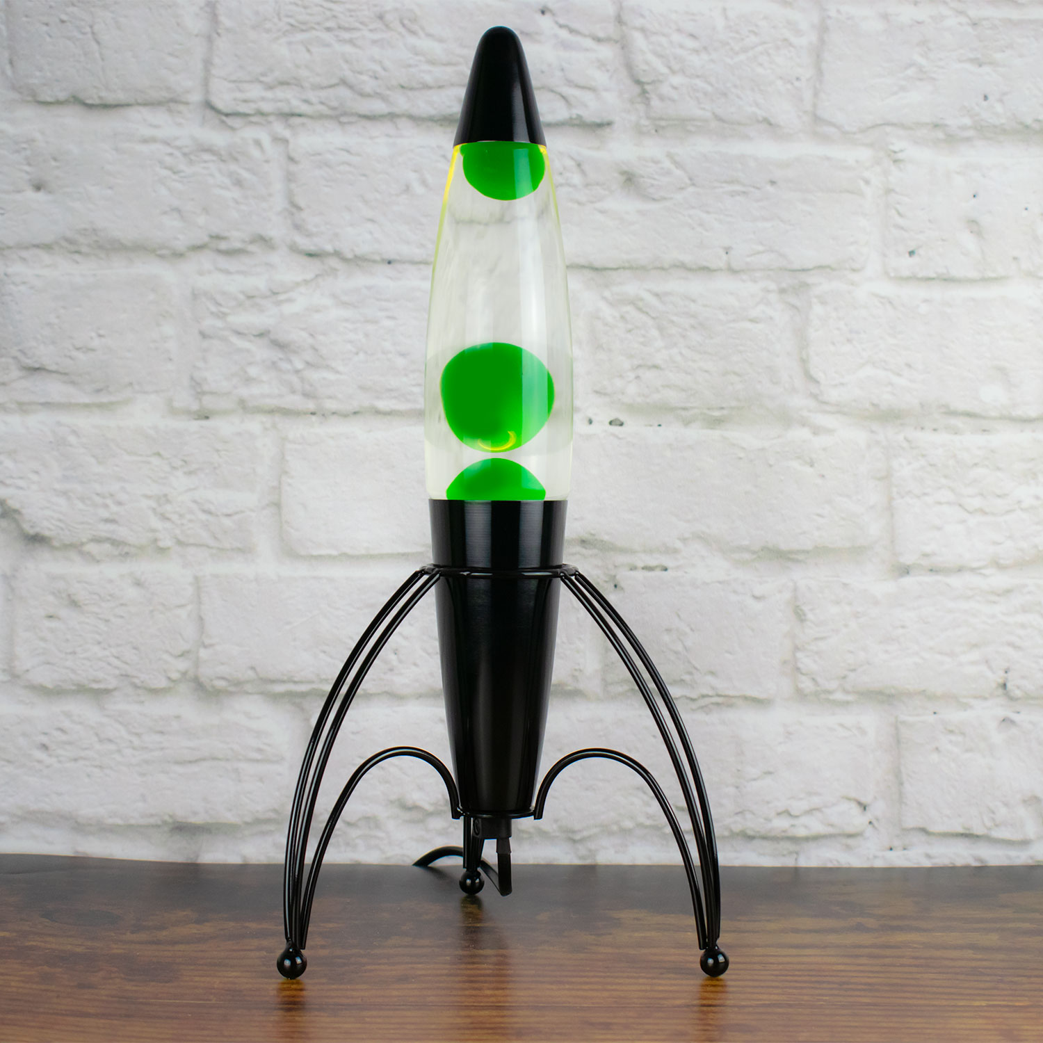 Neon Green Rocket Lava Lamp-