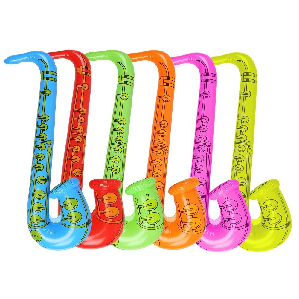 4 Pack Neon Inflatable Saxophones-