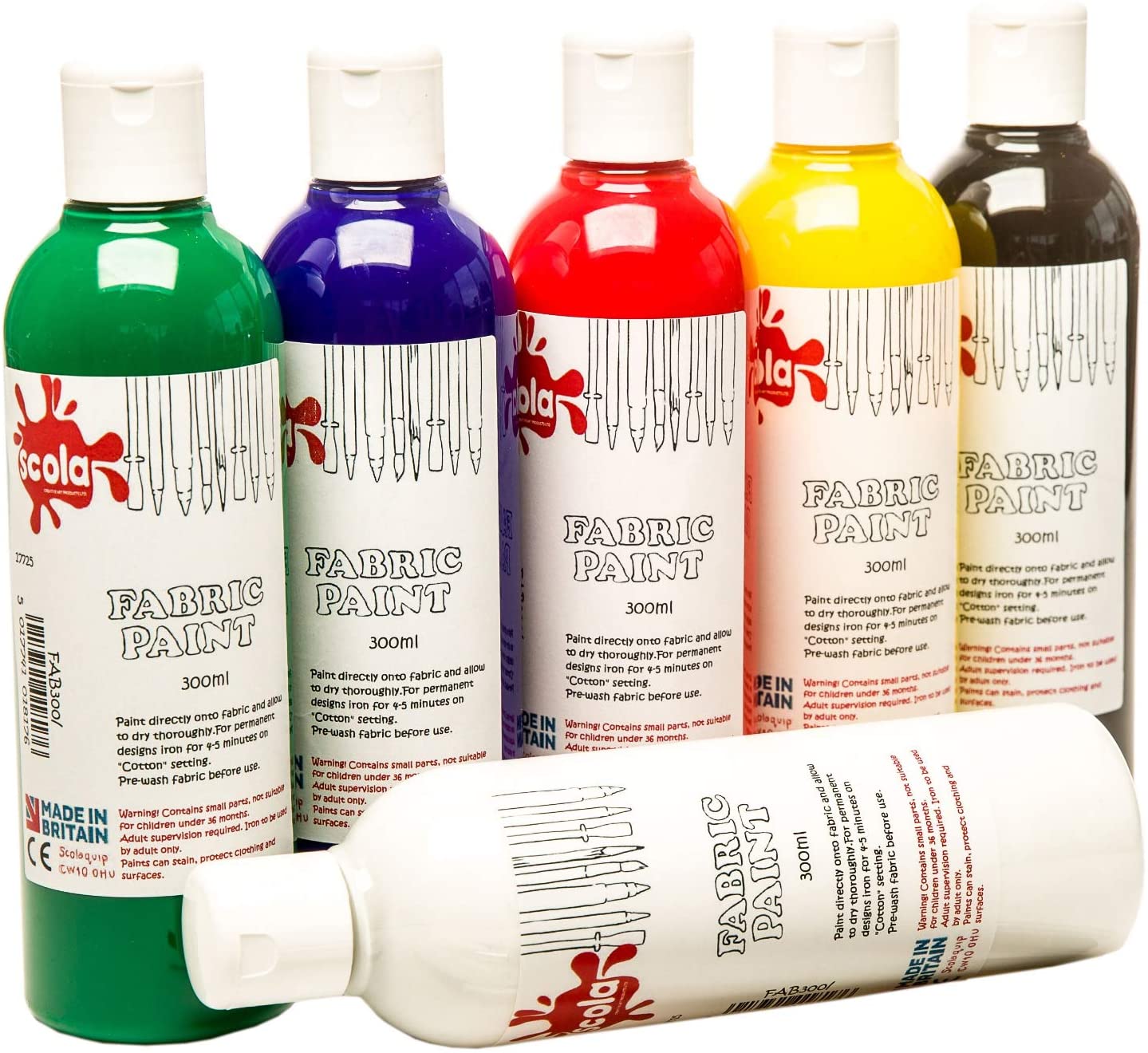 Fabric Paint 300ml 6 Pack-