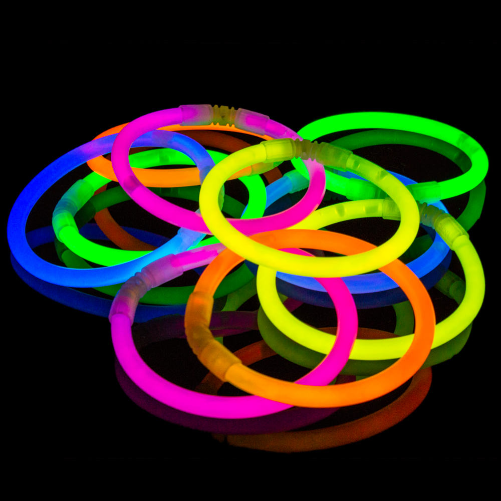 100 Pack of 8 Inch Glow Bracelets