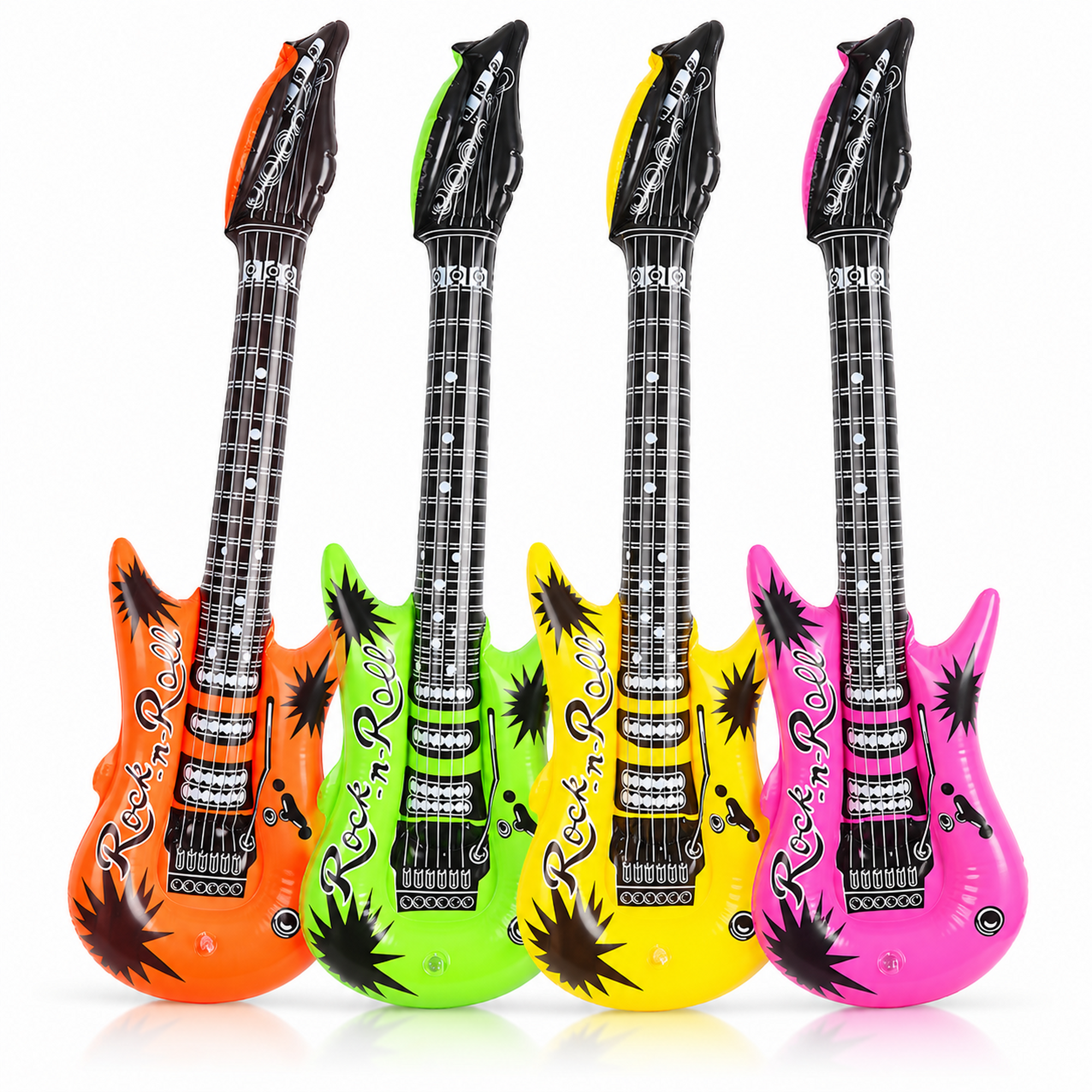 Set of 4 Neon Inflatable Guitars product image 1