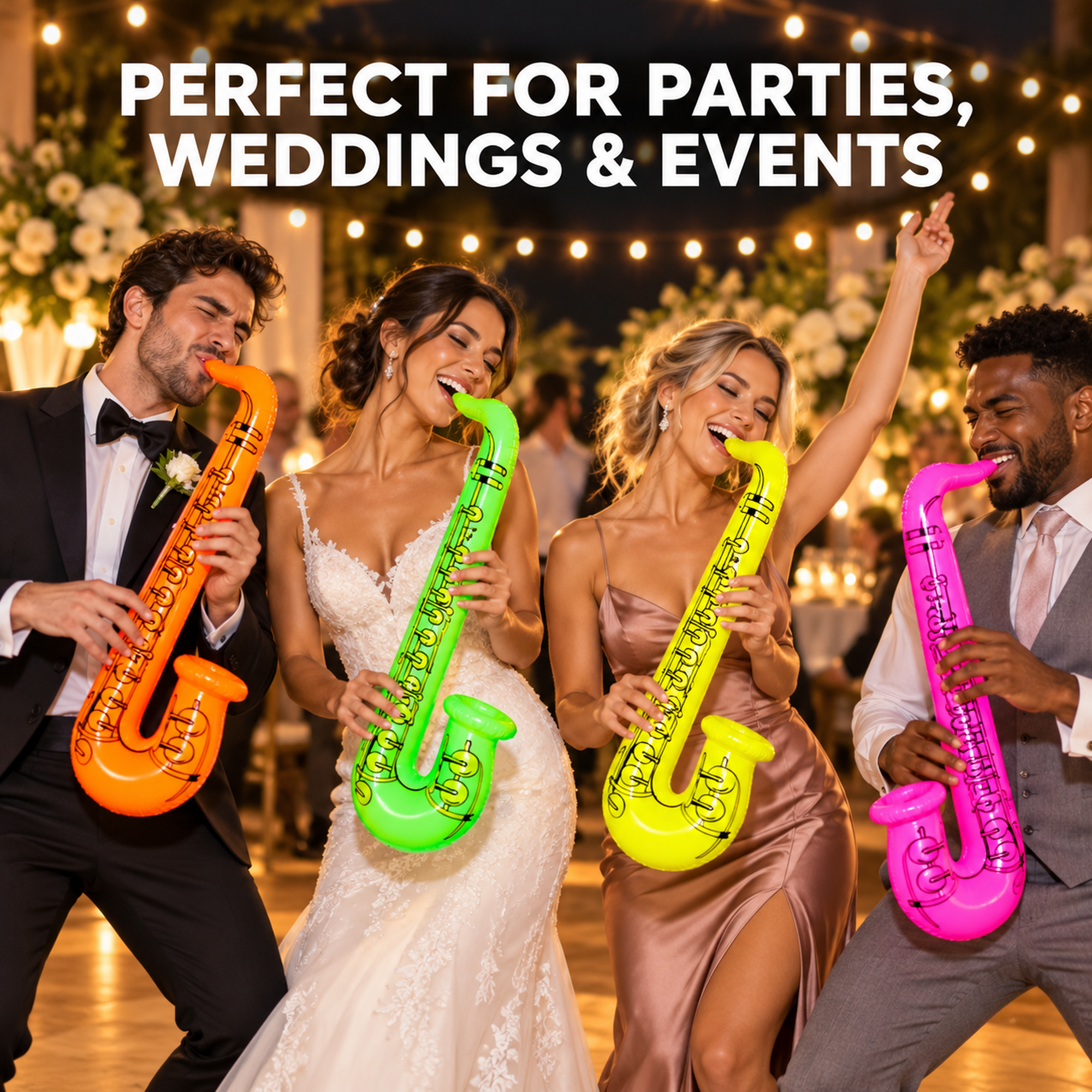4 x Neon Inflatable Saxophones thumbnail 6